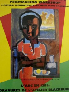 "Girl in Red," Robert Blackburn, $3,000 (framed)